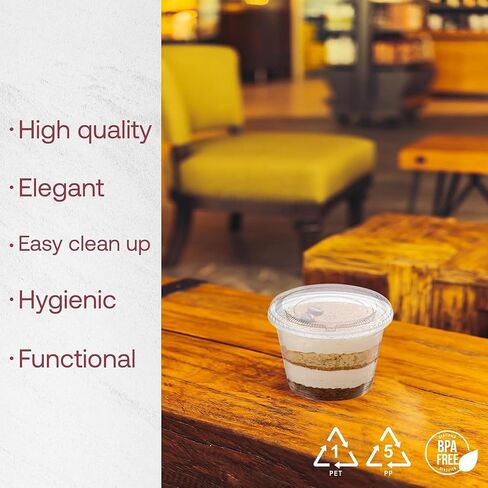Smarty Had A Party Portion Cups with Lids, 3.25 oz, 2500 Sets Clear Disposable Condiment Cups with Leak-Resistant Snap-On Lids for Sauces, Soufflé & Dressing Samples – Food Service & Catering in Saudi Arabia