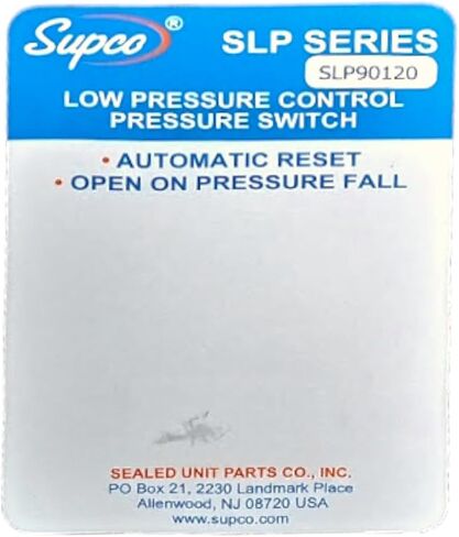 Supco SLP90120 Low Pressure Switch Open: 90 PSI Close: 120 PSI HVAC Refrigeration in Saudi Arabia