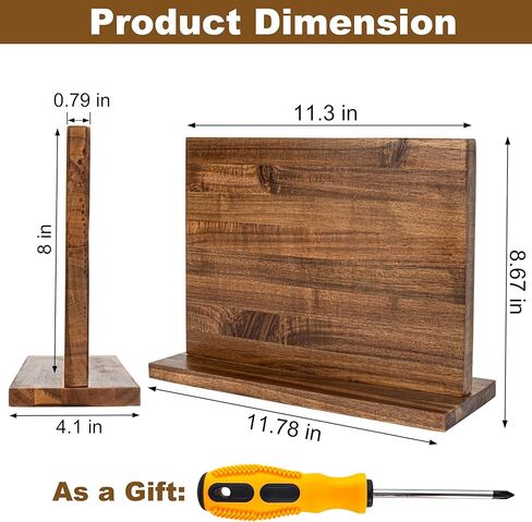 Magnetic Knife Holder,Double Sided Magnetic Knife Block for Kitchen Counter,Acacia Wood Strong Magnet Knife strip in Saudi Arabia