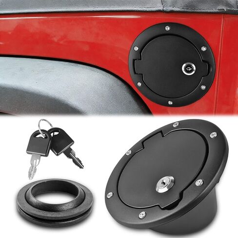 Mupera Fuel Filler Door Gas Tank Cap Cover Accessories for 2018-2023 2024 Jeep Wrangler JL JLU 2/4 Door(US Flag) in Saudi Arabia