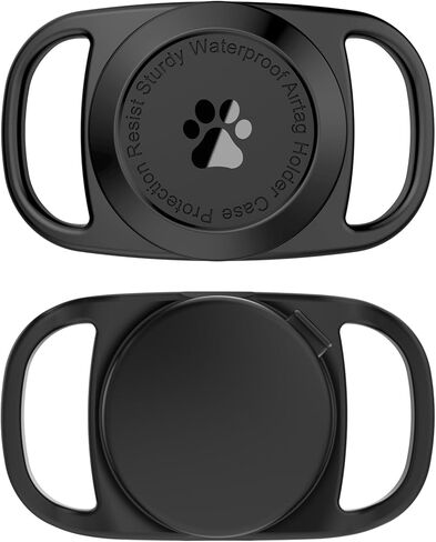 Airtag Dog Collar Holder, [1 Pack], Waterproof Protective Case for Apple AirTag, Durable & Lightweight with Full-Body Protection, Soft Silicone, DarkBlue in Kuwait