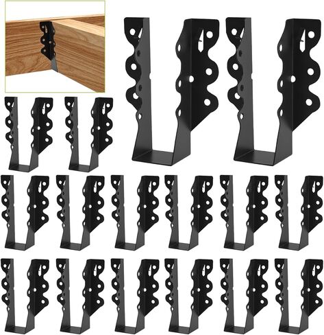 2x6 Joist Hanger,16 Pack 20 Gauge Q235B Steel Face Mount Joist Hangers,Hurricane Ties for Rafters, Black Powder Coating Rafter Ties Brackets in Saudi Arabia