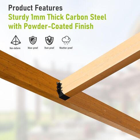 2x6 Joist Hanger,16 Pack 20 Gauge Q235B Steel Face Mount Joist Hangers,Hurricane Ties for Rafters, Black Powder Coating Rafter Ties Brackets in Saudi Arabia