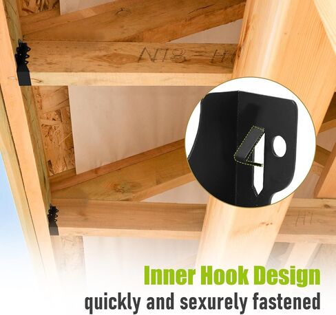 2x6 Joist Hanger,16 Pack 20 Gauge Q235B Steel Face Mount Joist Hangers,Hurricane Ties for Rafters, Black Powder Coating Rafter Ties Brackets in Saudi Arabia