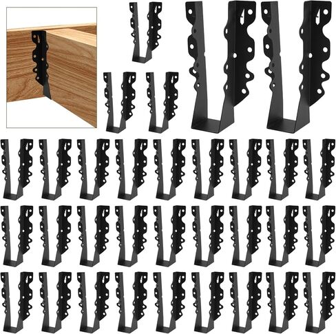 2x6 Joist Hanger,16 Pack 20 Gauge Q235B Steel Face Mount Joist Hangers,Hurricane Ties for Rafters, Black Powder Coating Rafter Ties Brackets in Saudi Arabia