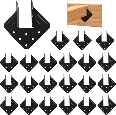 2x6 Joist Hanger,16 Pack 20 Gauge Q235B Steel Face Mount Joist Hangers,Hurricane Ties for Rafters, Black Powder Coating Rafter Ties Brackets in Saudi Arabia