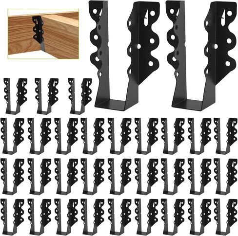 2x6 Joist Hanger,16 Pack 20 Gauge Q235B Steel Face Mount Joist Hangers,Hurricane Ties for Rafters, Black Powder Coating Rafter Ties Brackets in Saudi Arabia