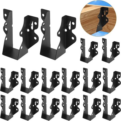 2x6 Joist Hanger,16 Pack 20 Gauge Q235B Steel Face Mount Joist Hangers,Hurricane Ties for Rafters, Black Powder Coating Rafter Ties Brackets in Saudi Arabia