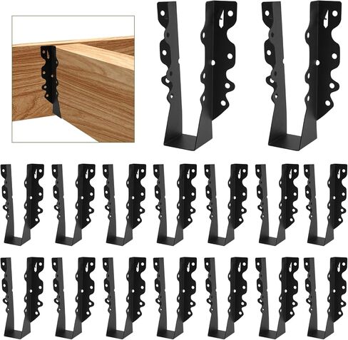 2x6 Joist Hanger,16 Pack 20 Gauge Q235B Steel Face Mount Joist Hangers,Hurricane Ties for Rafters, Black Powder Coating Rafter Ties Brackets in Saudi Arabia