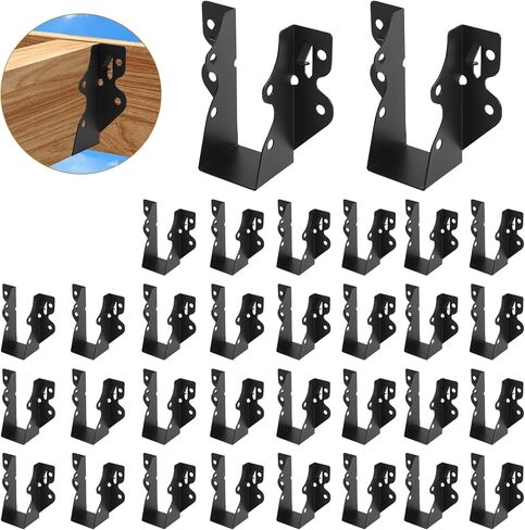 2x6 Joist Hanger,16 Pack 20 Gauge Q235B Steel Face Mount Joist Hangers,Hurricane Ties for Rafters, Black Powder Coating Rafter Ties Brackets in Saudi Arabia