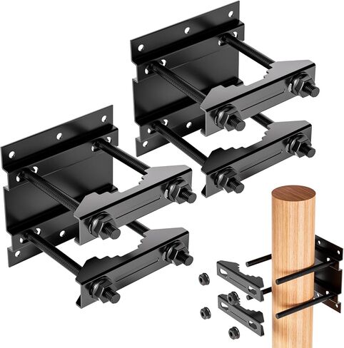 Post Tubes Mounting Bracket Kit, 2-Pack Adjustable Solar Mounting Bracket Fence Hook Compatible with Round, Square, T-Posts, Irregularly Shaped Pipes in Saudi Arabia