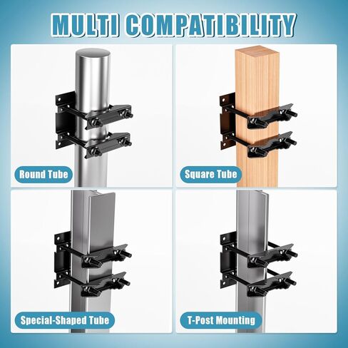 Post Tubes Mounting Bracket Kit, 2-Pack Adjustable Solar Mounting Bracket Fence Hook Compatible with Round, Square, T-Posts, Irregularly Shaped Pipes in Saudi Arabia
