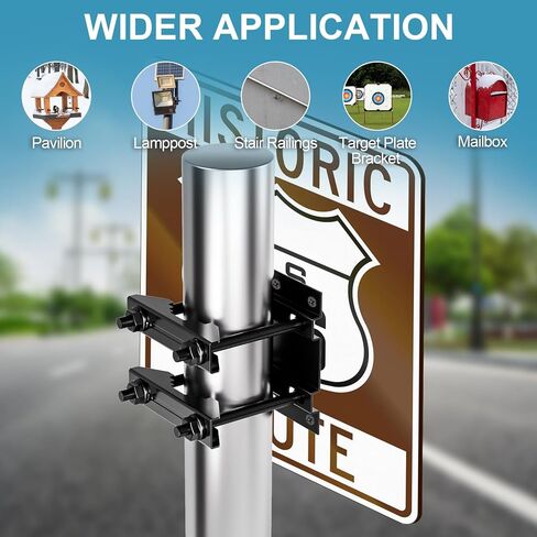 Post Tubes Mounting Bracket Kit, 2-Pack Adjustable Solar Mounting Bracket Fence Hook Compatible with Round, Square, T-Posts, Irregularly Shaped Pipes in Saudi Arabia