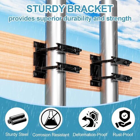 Post Tubes Mounting Bracket Kit, 2-Pack Adjustable Solar Mounting Bracket Fence Hook Compatible with Round, Square, T-Posts, Irregularly Shaped Pipes in Saudi Arabia