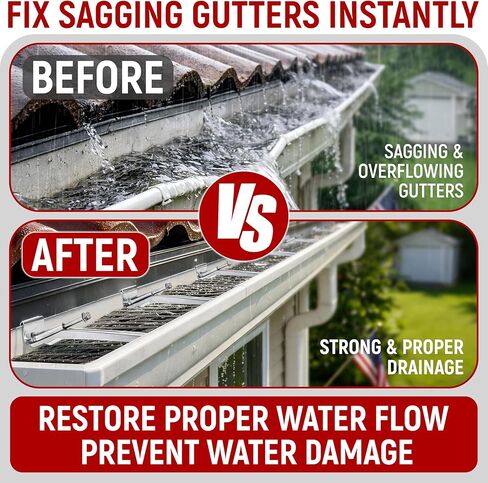 Gutter Hangers 5 Inch with Screws, Aluminum K-Style Hidden Gutter Hangers, Easy Installation, 10 Pack in Kuwait