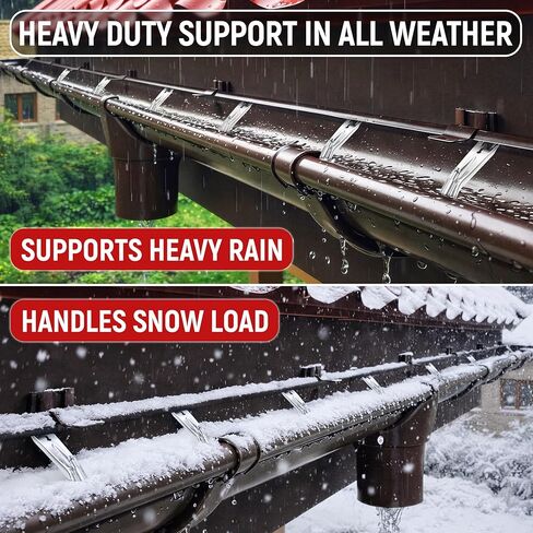 Gutter Hangers 5 Inch with Screws, Aluminum K-Style Hidden Gutter Hangers, Easy Installation, 10 Pack in Kuwait