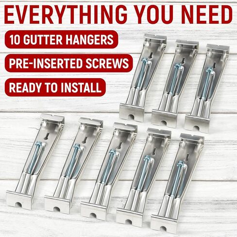 Gutter Hangers 5 Inch with Screws, Aluminum K-Style Hidden Gutter Hangers, Easy Installation, 10 Pack in Kuwait