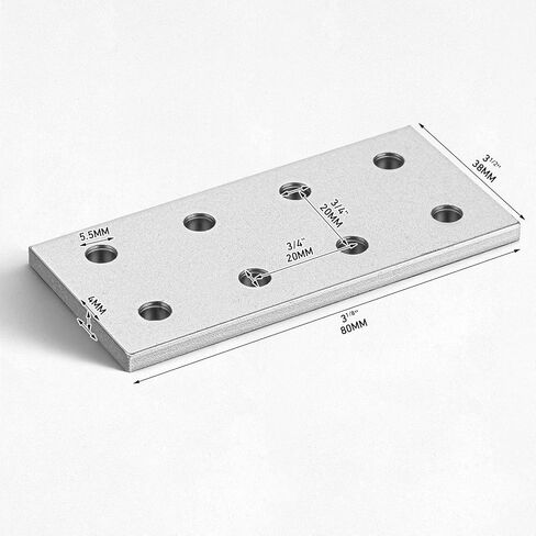 Frienda 20 Pcs Aluminum Extrusion Accessories for 2020 2040 T-Slot Aluminum, Flat Joining Plates 8 Hole Rectangular 20 Series Plate in Saudi Arabia