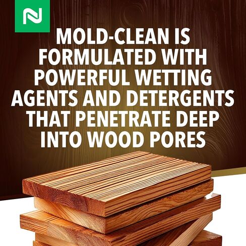 منظف ​​الخشب ومكيف الأسطح من Nisus MOLD-CLEAN، جاهز للاستخدام، يزيل البقع على الخشب والخرسانة والأسطح والجوانب والأثاث البلاستيكي، 1 جالون in Saudi Arabia