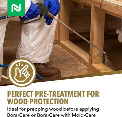 منظف ​​الخشب ومكيف الأسطح من Nisus MOLD-CLEAN، جاهز للاستخدام، يزيل البقع على الخشب والخرسانة والأسطح والجوانب والأثاث البلاستيكي، 1 جالون in Saudi Arabia