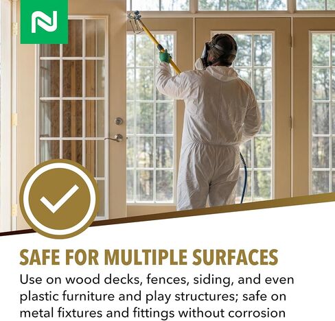 منظف ​​الخشب ومكيف الأسطح من Nisus MOLD-CLEAN، جاهز للاستخدام، يزيل البقع على الخشب والخرسانة والأسطح والجوانب والأثاث البلاستيكي، 1 جالون in Saudi Arabia