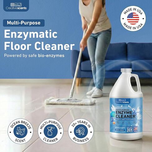 Creative Scents Multipurpose Enzyme Cleaner & Odor Remover | Deodorizer for Floor, Carpet, Drain, Pipes | Pet Urine Odor Eliminator | Enzyme Cleaner for Cat Urine & Dog Poop | Half Gallon Ocean Breeze in Saudi Arabia