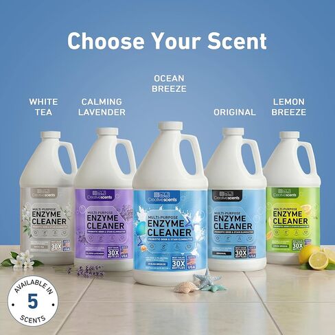 Creative Scents Multipurpose Enzyme Cleaner & Odor Remover | Deodorizer for Floor, Carpet, Drain, Pipes | Pet Urine Odor Eliminator | Enzyme Cleaner for Cat Urine & Dog Poop | Half Gallon Ocean Breeze in Saudi Arabia