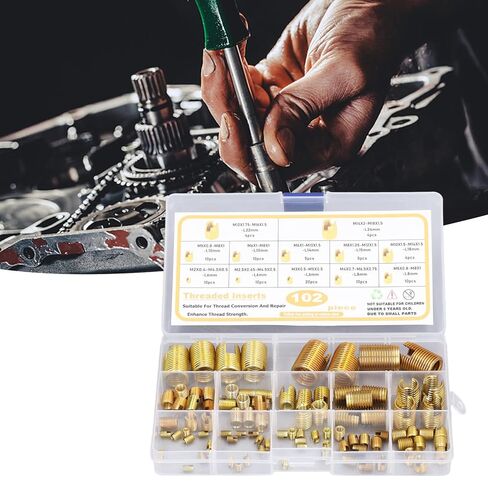 Metric Threaded Inserts, 102Pcs M2-14 6-24 mm High Carbon Self Tapping Thread Inserts for Plastic and 3D Printing Components in Saudi Arabia