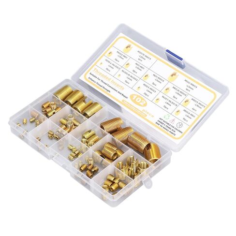 Metric Threaded Inserts, 102Pcs M2-14 6-24 mm High Carbon Self Tapping Thread Inserts for Plastic and 3D Printing Components in Saudi Arabia