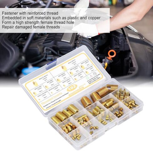 Metric Threaded Inserts, 102Pcs M2-14 6-24 mm High Carbon Self Tapping Thread Inserts for Plastic and 3D Printing Components in Saudi Arabia