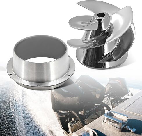 6 1/8 Outboard Jet Impeller Part No.1737 with Flanged Liner Part No.#1521 3 Blades Outboard Jet Impeller Fits for Yamaha,Medium Series Jets Pump Polished Stainless in Saudi Arabia