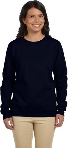 Gildan Women's Heavy Blend Fleece Crewneck Sweatshirt, Black, M in Saudi Arabia