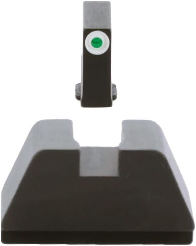 مجموعة رؤية AMERIGLO Optic المتوافقة مع Glock - 2XL طويل أخضر تريتيوم مخطط أبيض .350 بوصة أمامي، أسود مسطح .429 بوصة خلفي in Kuwait