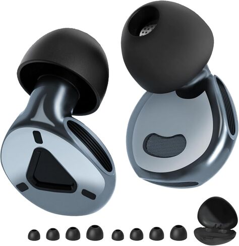 Ear Plugs for Sleeping Noise Cancelling, Ultralight Reusable Sleep Earplugs with 8 Ear Tips,Silicone Hearing Protection Ear Plugs for Concert and Travel,Focus,Soft Earplugs for Sleep(Pure Black) in Kuwait
