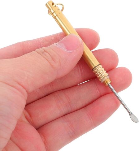 Ipetboom 2pcs Ear Wax Removal Tools - Portable Titanium Alloy Ear Cleaner Spoon Keychain with Rotatable Foldable Design for Easy Earwax Scooping in Saudi Arabia