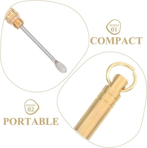 Ipetboom 2pcs Ear Wax Removal Tools - Portable Titanium Alloy Ear Cleaner Spoon Keychain with Rotatable Foldable Design for Easy Earwax Scooping in Saudi Arabia