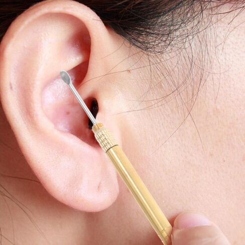 Ipetboom 2pcs Ear Wax Removal Tools - Portable Titanium Alloy Ear Cleaner Spoon Keychain with Rotatable Foldable Design for Easy Earwax Scooping in Saudi Arabia