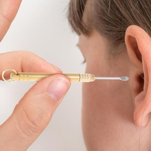 Ipetboom 2pcs Ear Wax Removal Tools - Portable Titanium Alloy Ear Cleaner Spoon Keychain with Rotatable Foldable Design for Easy Earwax Scooping in Saudi Arabia