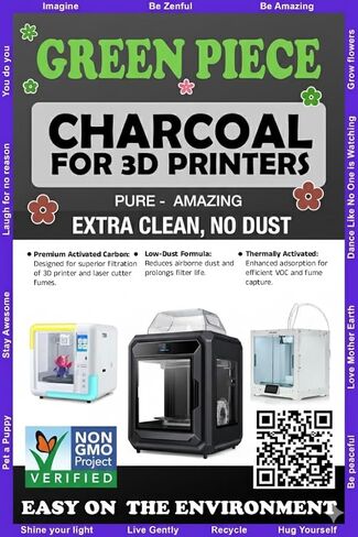 Activated Carbon for 3D Printers & Laser Engravers – Thermally Activated - Low-Dust GAC Charcoal - High-Absorption Filter Refill - 1 lb - Clean Filter - Print Cleaner - Save Money in Kuwait