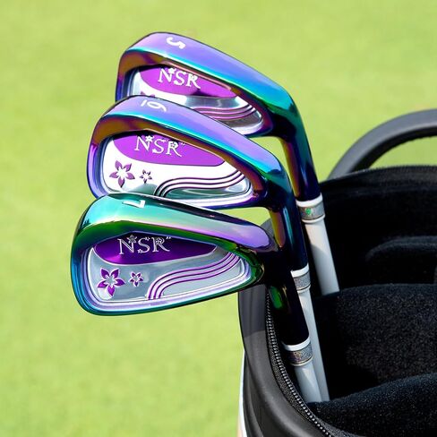 PGM Women's NSR 9 Pieces Complete Golf Club Set with Lightweight Graphite Shafts, Forged Titanium Driver, Stand Bag – Ideal for Beginner & Intermediate Women Golfers in Saudi Arabia