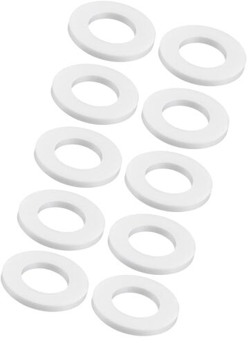PTFE Flat Washers - 10 Packs Flat Washers Assortment Kits Fits for Screw and Bolts - 12mm x 22mm x 2mm White in Saudi Arabia