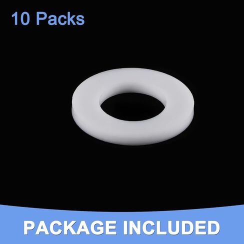 PTFE Flat Washers - 10 Packs Flat Washers Assortment Kits Fits for Screw and Bolts - 12mm x 22mm x 2mm White in Saudi Arabia