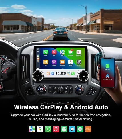 لسيارة تشيفي شيفروليه سيلفرادو جي إم سي سييرا 2014-2018 ستيريو السيارة (2RAM+32ROM) Android Auto Carplay QLED شاشة تعمل باللمس راديو التحكم الصوتي مرآة لاسلكية نظام تحديد المواقع والملاحة ترقية وحدة الرأس 10.2 بوصة in Saudi Arabia