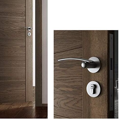 Modern Style/Mute Room Door Lock Handle Fashion Interior Door Lock Anti-Theft Gate Lock Furniture Hardware (Color : C) (B) in Saudi Arabia