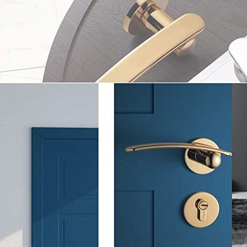 Modern Style/Mute Room Door Lock Handle Fashion Interior Door Lock Anti-Theft Gate Lock Furniture Hardware (Color : C) (B) in Saudi Arabia