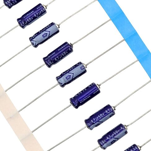 10pcs Nichicon VX 4.7uf 50v 85°C Axial Audio Capacitors (5mm x 12mm) in Kuwait