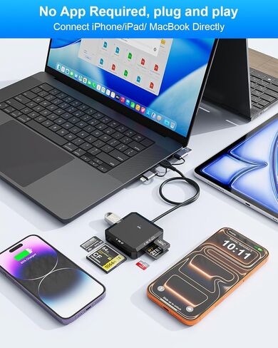 قارئ بطاقات CFexpress من النوع B، قارئ بطاقات CF Express متعدد 8 في 1 لقارئ بطاقات ذاكرة CFexpress من النوع B/CF/XD/MS/TF/SD/USB، USB3.2 Gen2 بسرعة 10 جيجابت في الثانية لأنظمة Windows/Mac/Linux/Android قراءة 6 بطاقات و2 يو اس بي in Kuwait