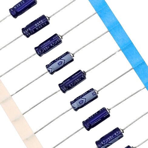 10pcs Nichicon VX 4.7uf 50v 85°C Axial Audio Capacitors (5mm x 12mm) in Kuwait