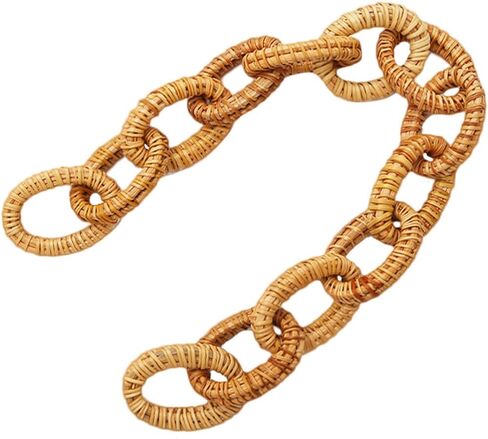 Milisten Rattan سلسلة ربط منسوجة مقاس 16.92 بوصة حلقة زخرفية ريفية للتعليق على الحائط وديكور الطاولة لمسة منزلية من الخوص الطبيعي in Saudi Arabia