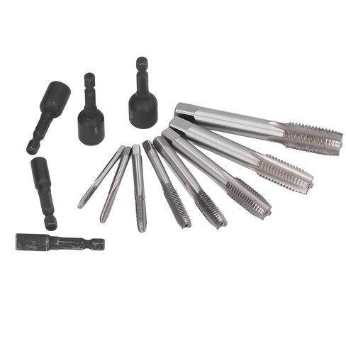 16Pcs Tap Socket Set, 1/4in Hex Shank Lengthened Tapping Chuck, Alloy Steel Hand Tools for Mould, DIY, and Auto Repair, Includes 8 Sockets and 8 Taps in Kuwait